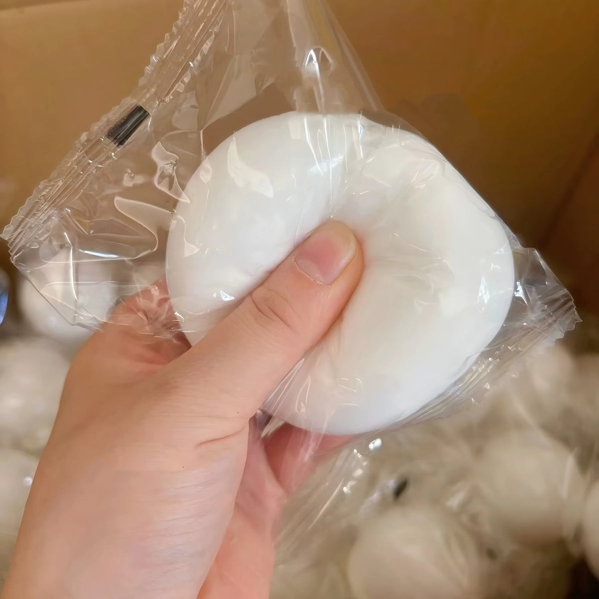 White Squishy Yogurt Cake Bread Squeeze Toy Soft Stress Relief Slow Rising Sensory Fidget Toys for Kids and Adults Relaxing Gift