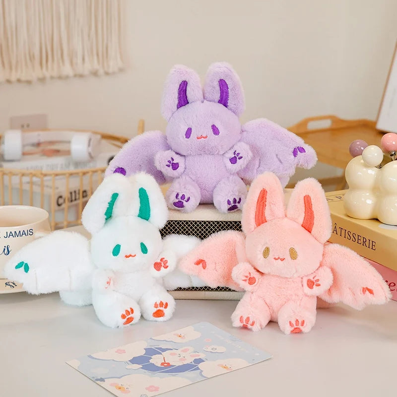 15cm Kawaii Bat Rabbit Plush Toys Cute Bat Rabbit Plush Pendant Keychain Backpack Decor Plushies Stuffed Animals Doll Kids Gift