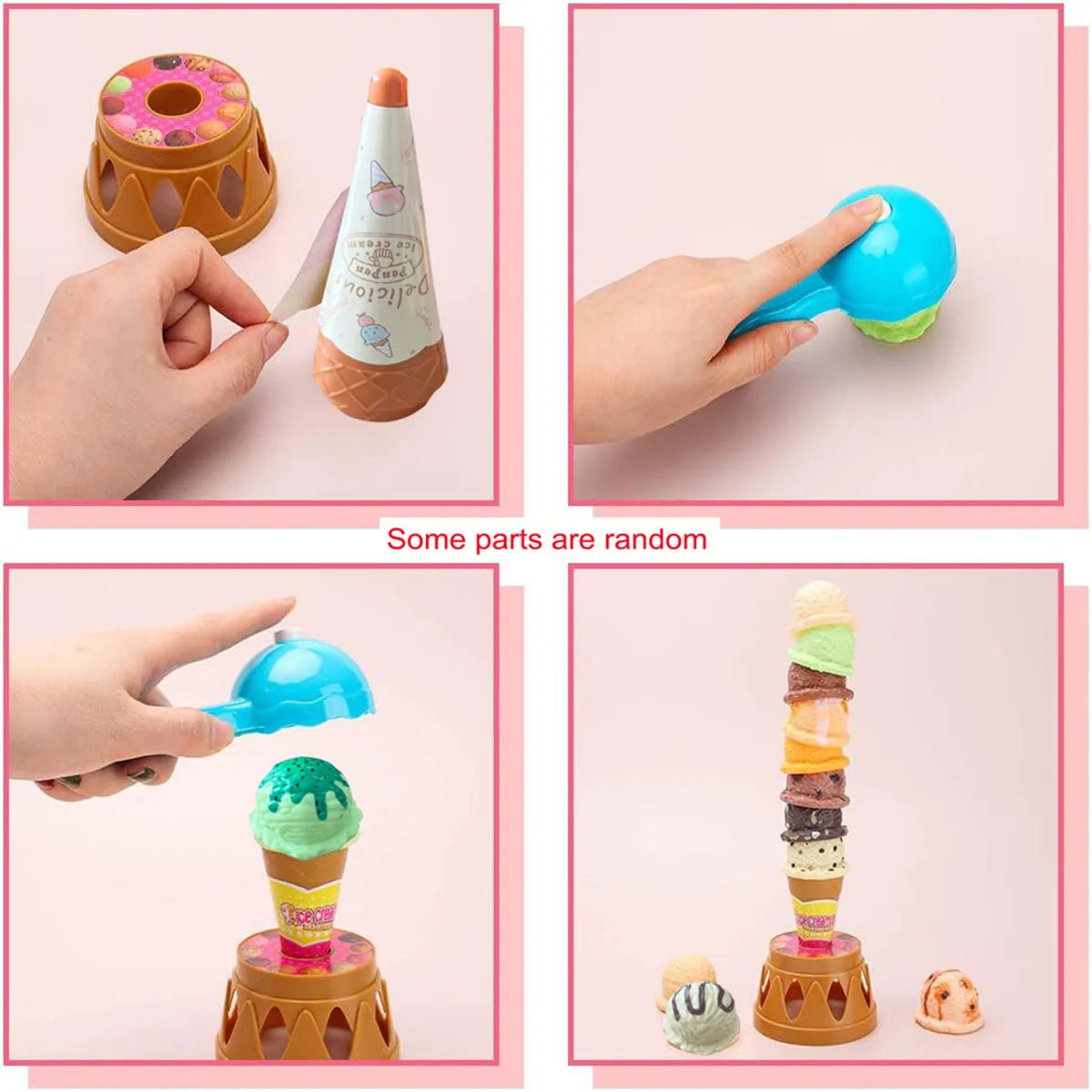 Children Simulation Food Kitchen Toy lceCream Stack Up Play Kids Pretend PlayToys Educational Toys For Baby Gifts