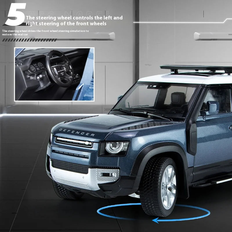 Large 1/18 Scale Defender 110 Off-road Vehicle Model Metal Die-Cast Body for Adult Collectors Halloween Gift for Boys