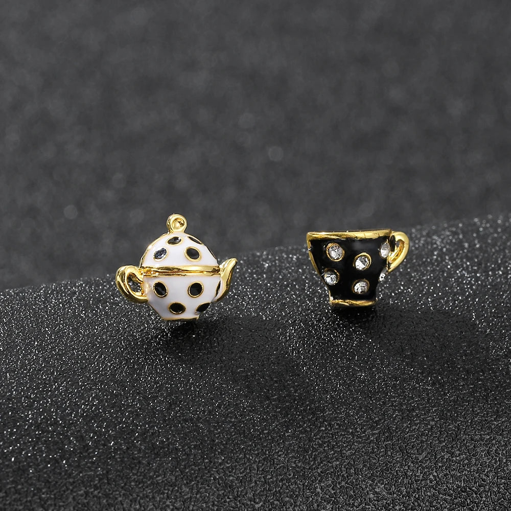 Tea Cup Charming Sweater Pendant Necklace for Women Plated Gold Choker Chain Necklace Simple Gothic Choker Accessories