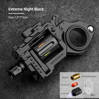 Toy Alloy Revolver EDC Fidget Toy Fun Shooting Stress Relief Mini Gun Model Metal Collectible Ring Gun Fidget Spinner Boys Gifts