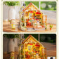 Rolife DIY Miniature House Kit 438-piece Sunlit Farmhouse Kitchen Wooden Dollhouse 3D Puzzle Tiny House Model Building Kit with LED Light Home Decor Gift for Adults Kids