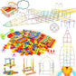 Building Toys Made of Straw, a Set of Interlocking Plastic Engineering Blocks Designed for Children, Suitable As a Gift