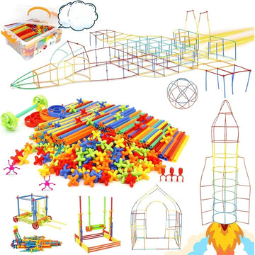 Building Toys Made of Straw, a Set of Interlocking Plastic Engineering Blocks Designed for Children, Suitable As a Gift