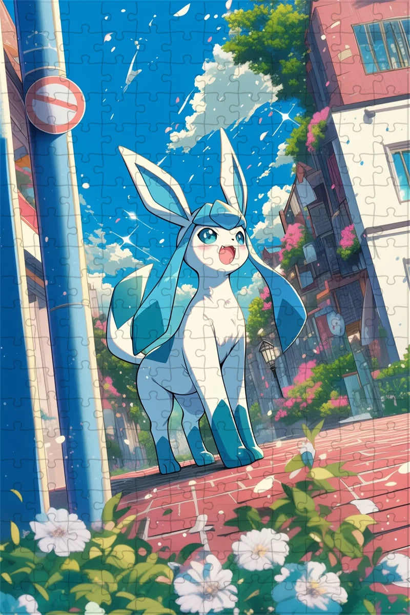 Japan Anine Pokemon Puzzles Eeveelution 108/300/500/1000 Pcs Cartoon Jigsaw Puzzles for Adults Stress Relief Toys