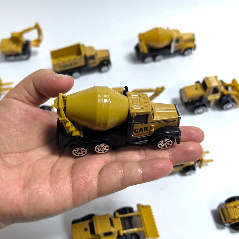 Crane Truck Car Set Parking Lot Toys Alloy Engineering Vehicle Tractor Excavator Boy Construction for Children Birthday Gift