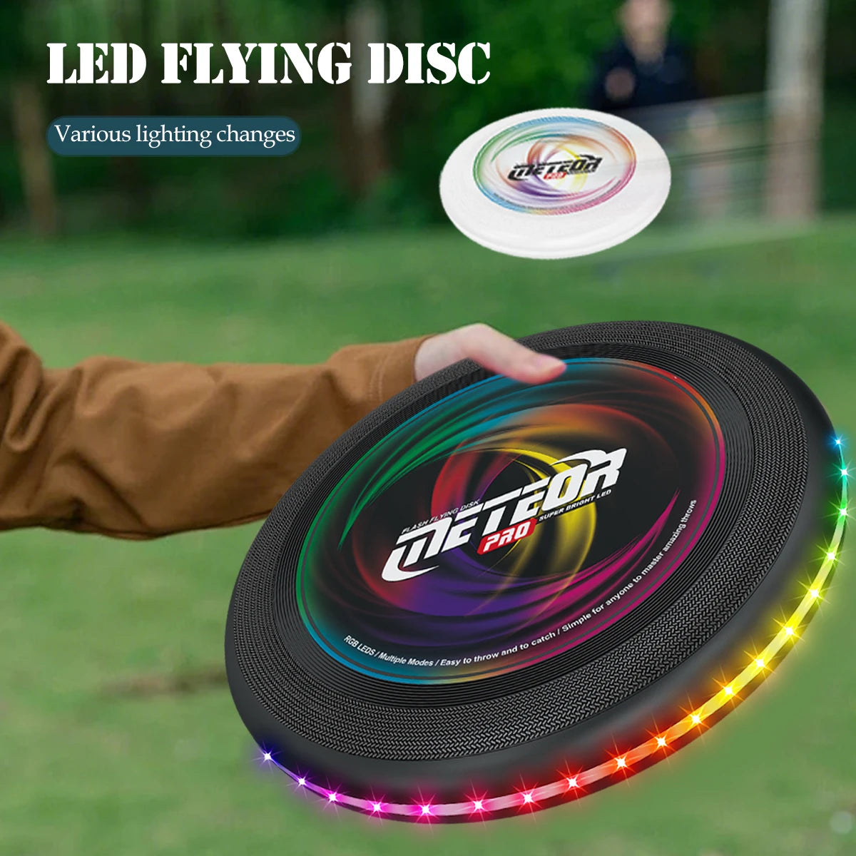 LED Flying Disc, Noctilucence Colorful Outdoor Leisure Toys Various Lighting Changes Lightweight and Fun Sport Game Gifts