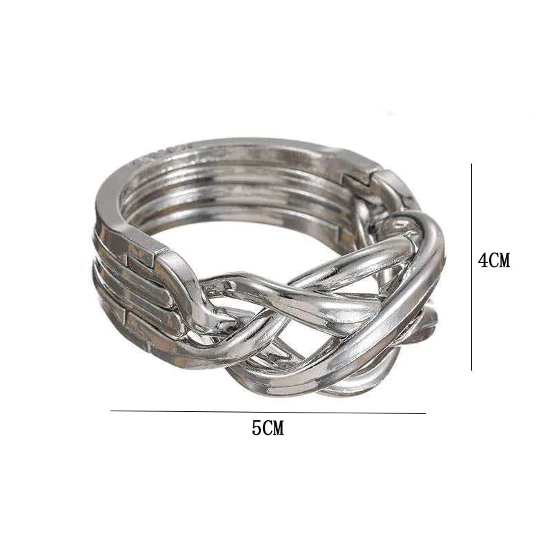 Magic Ring Disentanglement Puzzle Metal Unlock Interlock BrainTeaser Toys IQ Logic Test Educational Gifts For Kids & Adults