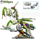 Mechanical Shark Building Set, Sea Life Crocodile Parrot Mantis Frog Manta Ray Building Blocks Light, Animal Toys Gift for Kid
