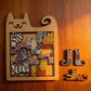 Cute Cat Shaped Wooden Jigsaw Puzzle Focus & Stress Relief Toys Irregular Unique Creative Ideal Gift for Kids Boys Girls