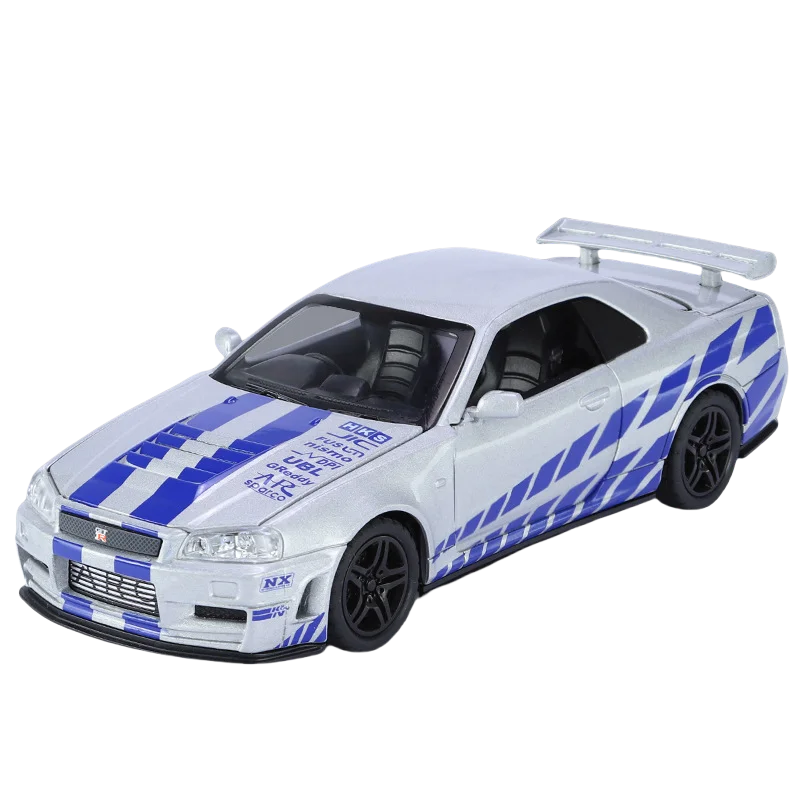 1:32 GTR R34 SKYLINE Fast Alloy Simulation Car Model Diecasts & Toy Vehicles And Furious Cars Decoration Toys gift for collectio