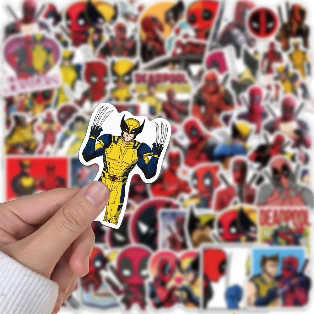 50PCS The Avengers Deadpool Stickers Anime Decals DIY Notebook Phone Laptop Skateboard Bike Decoration Waterproof Men Women Toy