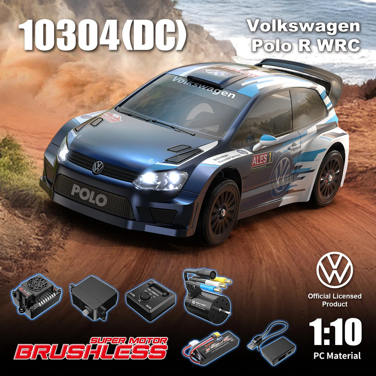 Mjx Hyper Go 1/10 Brushless 10304 Remote Control Car Simulation Model High-Speed Pulling RC Car Off-Road Vehicle Toy Gift