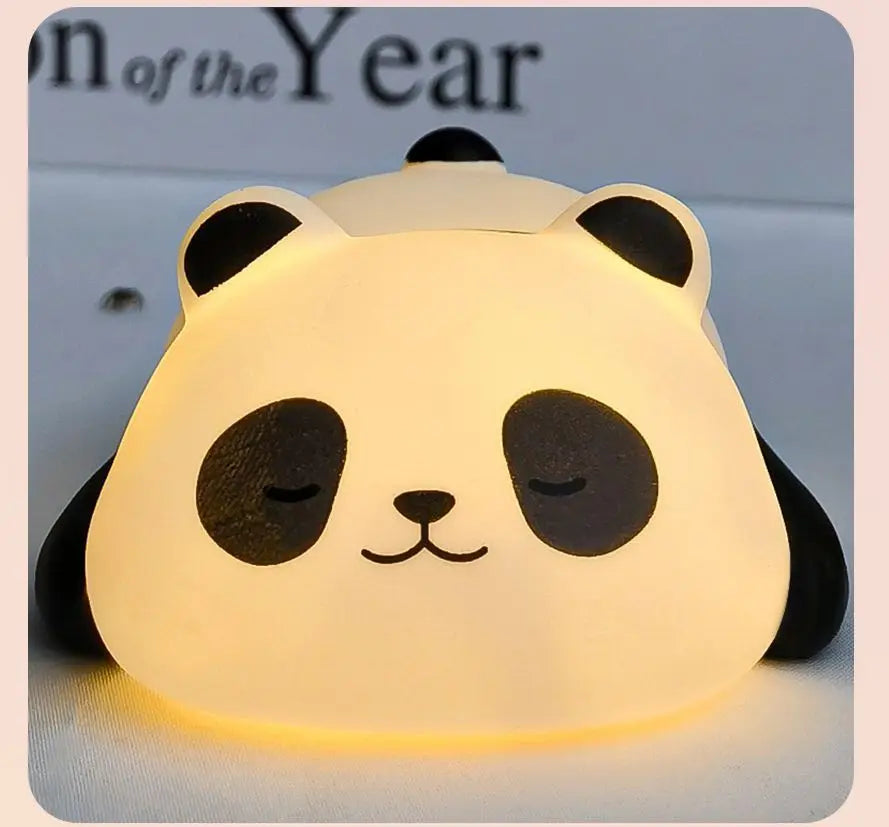 Panda Tap Night Light Soft Ambient Bedroom Lamp Sitting Prone Ornament Eye Friendly Sleep Aid Kawaii Decoration Holiday Gift