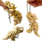 3D Printed Rotatable Joints Tyrannosaurus Rex Skeleton Action Model Decor & Fidget Toy Dinosaur Keychain Gift for Kids’ Birthday