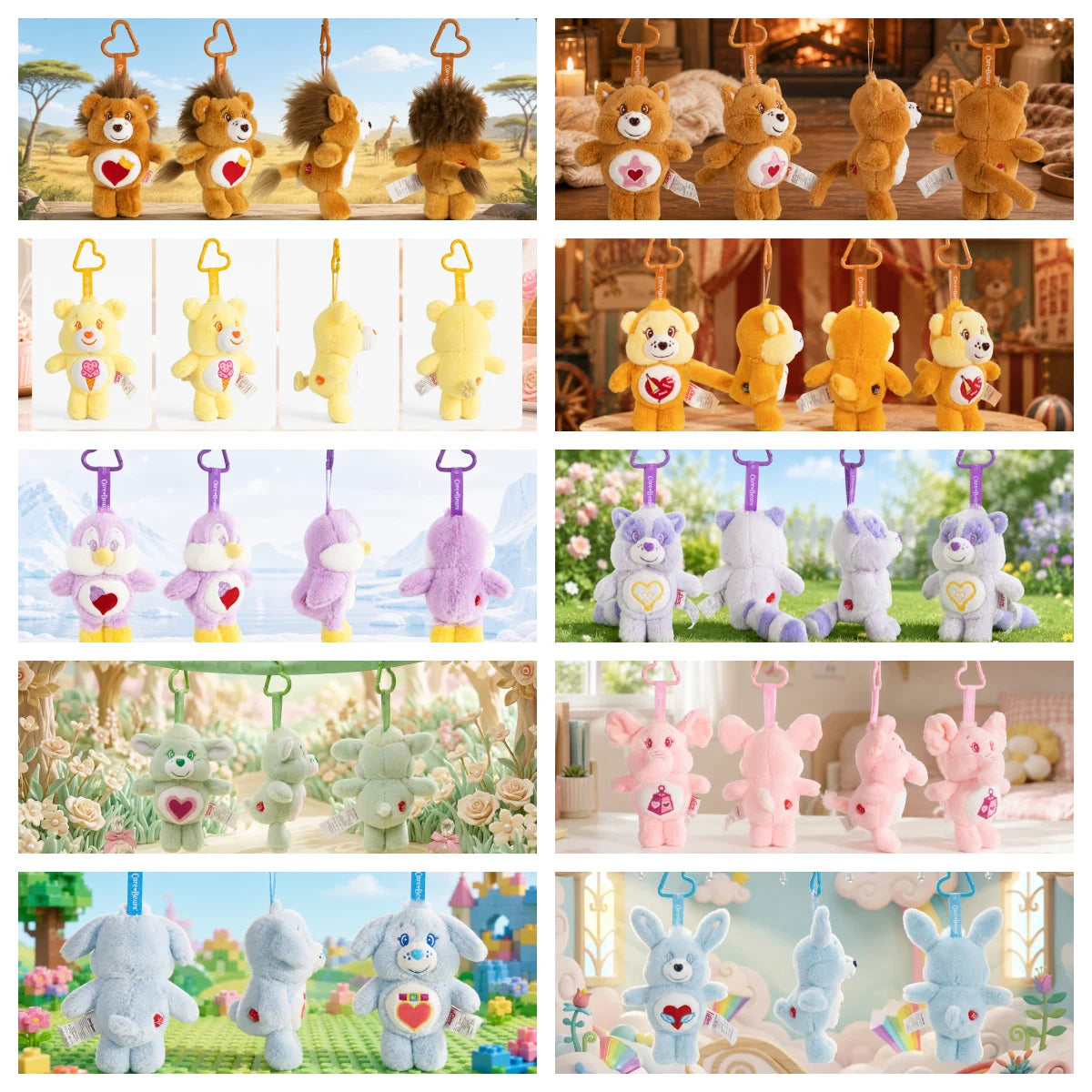 Care Bears Cousins Plush Keychain 15cm Cute Bear Pendant Bag Charm Soft Stuffed Toy Kawaii Accessory Birthday Gift Collectible