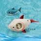 water play toy cartoon shark baby with wind up chain, outdoor beach toy, shower toy, bath toy，1pc
