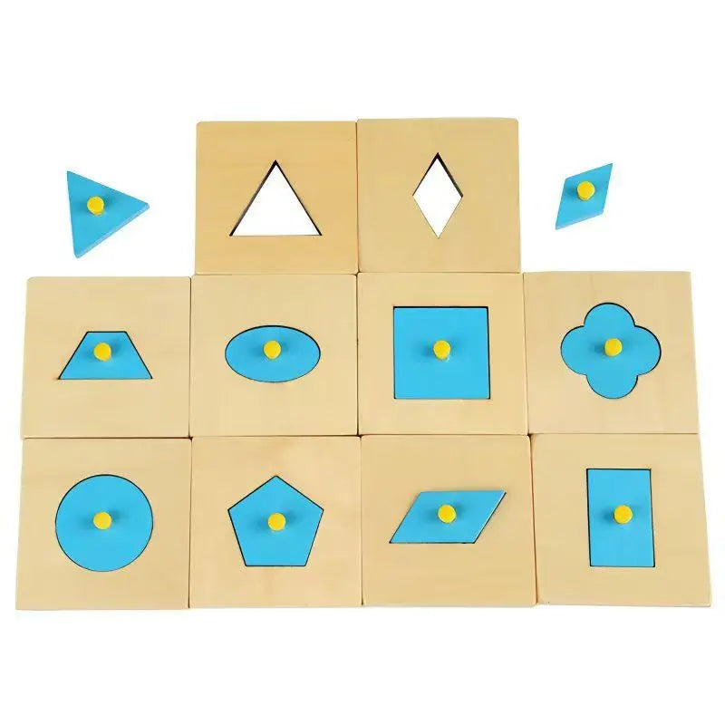 10PCS Set Wooden Geometric Peg Board Montessori Math Materials Educational Shape Matching Toys For Kids Boys Girls