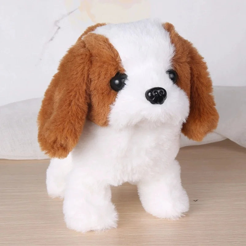 18CM Electric Simulation Puppy Plush Toys Interactive Dog Robot  Walking Barking Tail Wagging Toy for Kids Birthday Xmas Gift