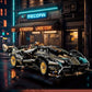 A 523-piece set of black and gold, aerodynamic sports car DIY building blocks, suitable for office/home decor and assembly toys.