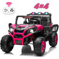 24V XL 2 Seater Ride on Toys Car for Girls, 2WD/4WD Switchable Off-Road UTV W/Long-Endurance Battery Power, 3-Speed Remote Contr