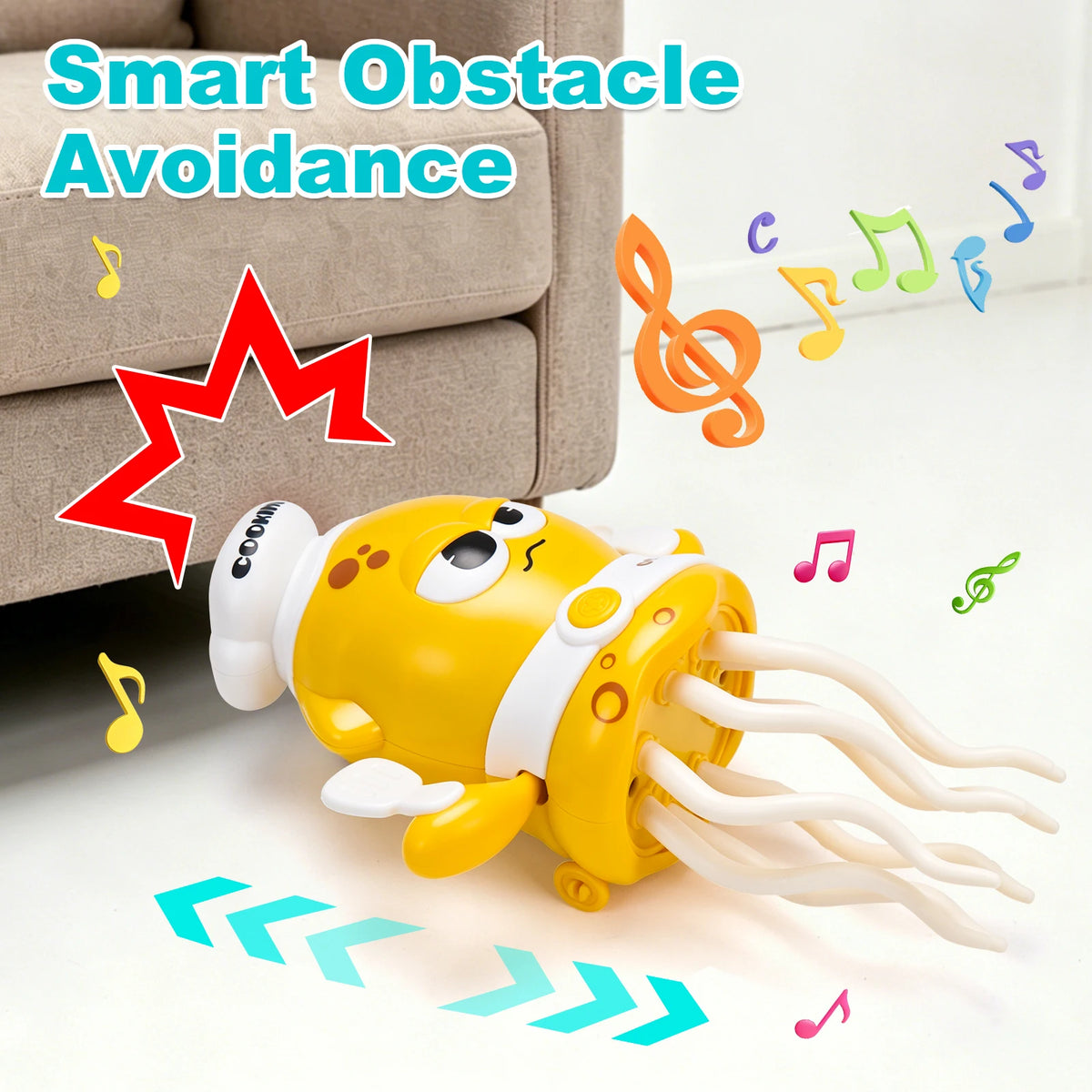 Electronic Dancing Squid Toys with Light&Music Funny Induction Lying Flat Squid Toddler Interactive Development Tummy Time Gifts