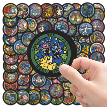 108Pcs Pocket Monster Patches Stickers Waterproof Cartoon Graffiti Decals for Phone Laptop Guitar Luggage Anime Fans Gift