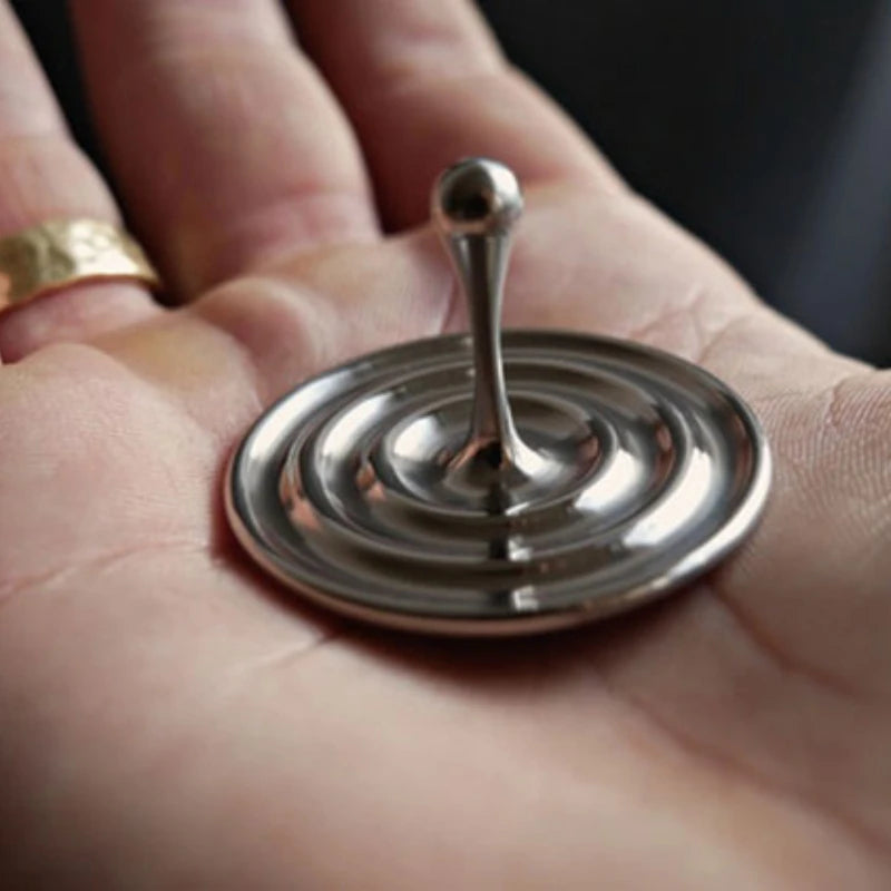 Water Drop Hand-Twisted Fingertip Gyro Stainless Steel Metal Desktop Magical Gyro Toy Children's Rotating Decompression Toy