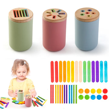 Montessori Silicone Toys Color Sorting Fine Motor Toys Shape Matching Sensory Toys Early Educational Puzzle Toys for Toddlers