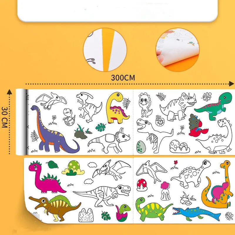 Childrens Graffiti Picture Scroll Coloring Picture Scroll Three Meter Long Pattern Not Repeated Not Dirty Wall Can Be Atta
