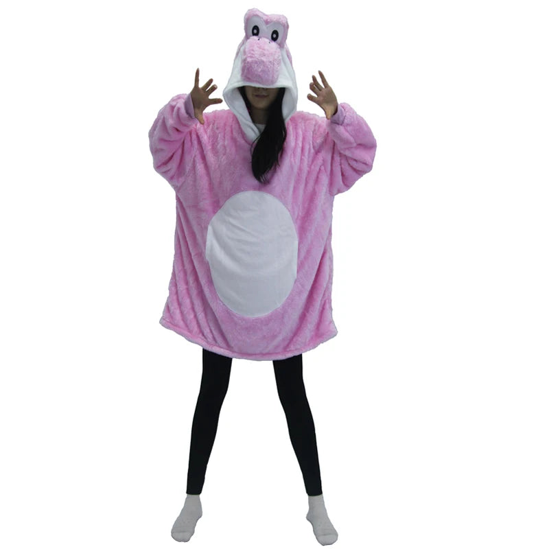 Colorful Yoshi Onesies Kigurumi Pajamas for Adult Unisex Fleece Pyjama Christmas Halloween Cosplay Cos Women Sleepwear Outfits