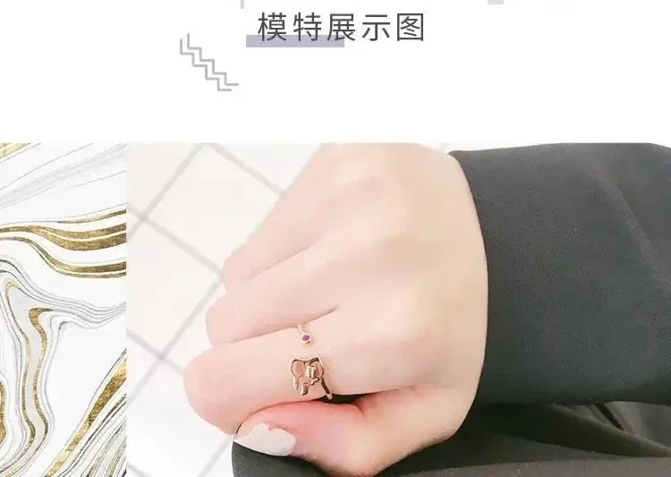 Pokemon Dratini Couple Ring S925 Silver Anime Peripheral Opening Adjustable  Cartoon Accessories Fashion Gift