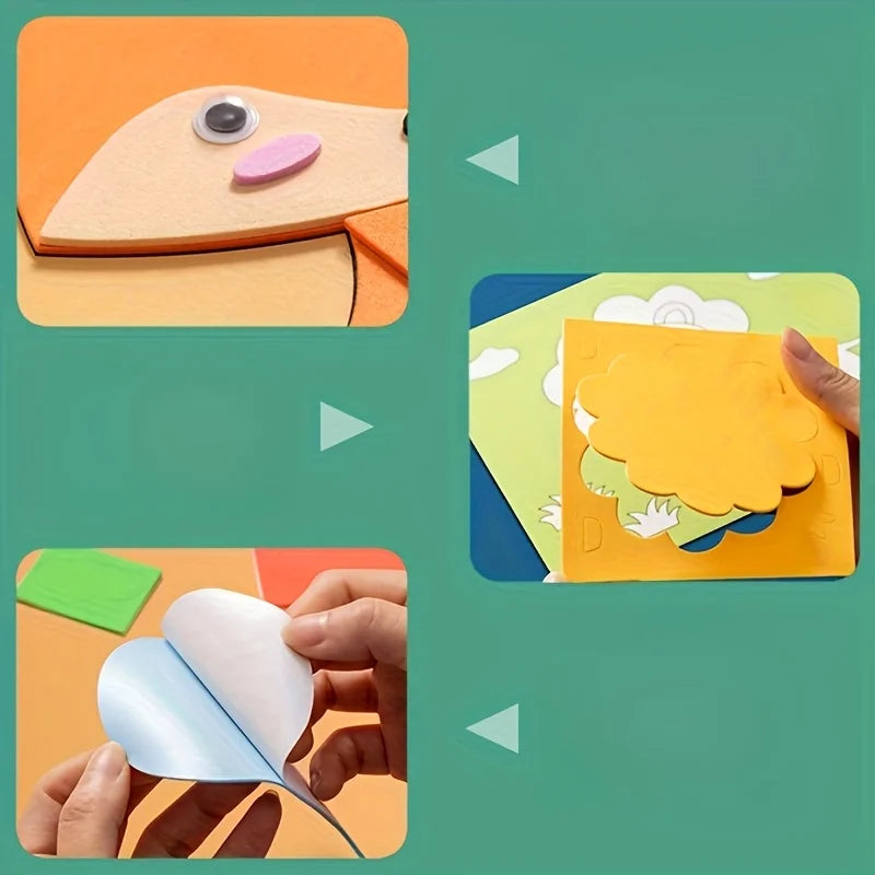 3D Stickers for Kids, Disposable, Handmade Eva Craft Decals, Animal Shapes, Suitable for DIY Projects, Educational Crafts | 3D Decals | Children's Educational Science and Education Toys
