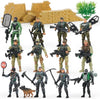 Joyfy 16 Pcs Military Toy Soldiers Playset Army Men and SWAT Team with Military Weapons Accessories for Boys Birthday Gift