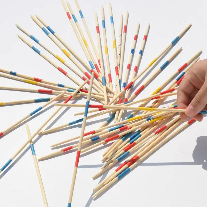 Classic Wooden Pick Up Sticks Game Colorful Development Interactive Learning Fun Family Party Multiplayer Puzzle Toy Kid Adult