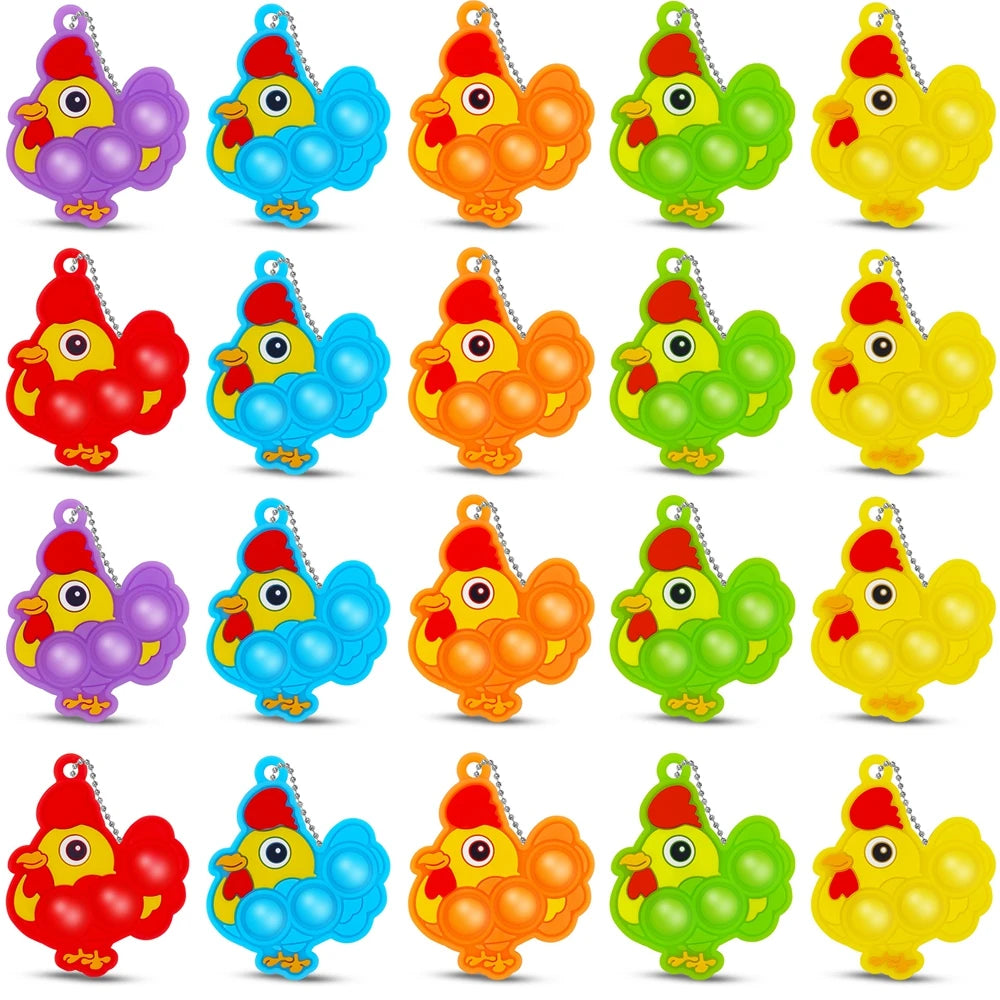 12Pcs Mini Colorful Animal Camel Frog Sheep Pop Fidget Toys Push Bubble Sensory Stress Relief Toy