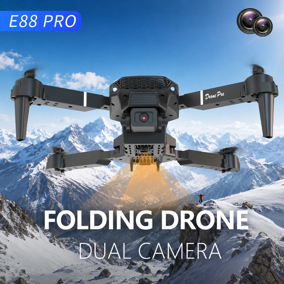 ZNLYRION YL3PK Mini Full Protective Drone With 2.4 Inch Screen Remote Dual Camera Optical Flow Hover 2 Batteries Indoor RC Quadcopter