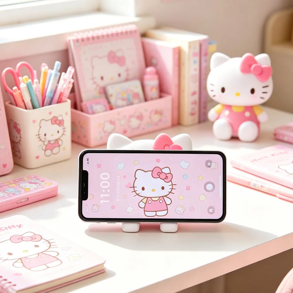 Kawaii HelloKitty cartoon peripheral phone holder, portable folding phone holder, suitable for small gifts between friends