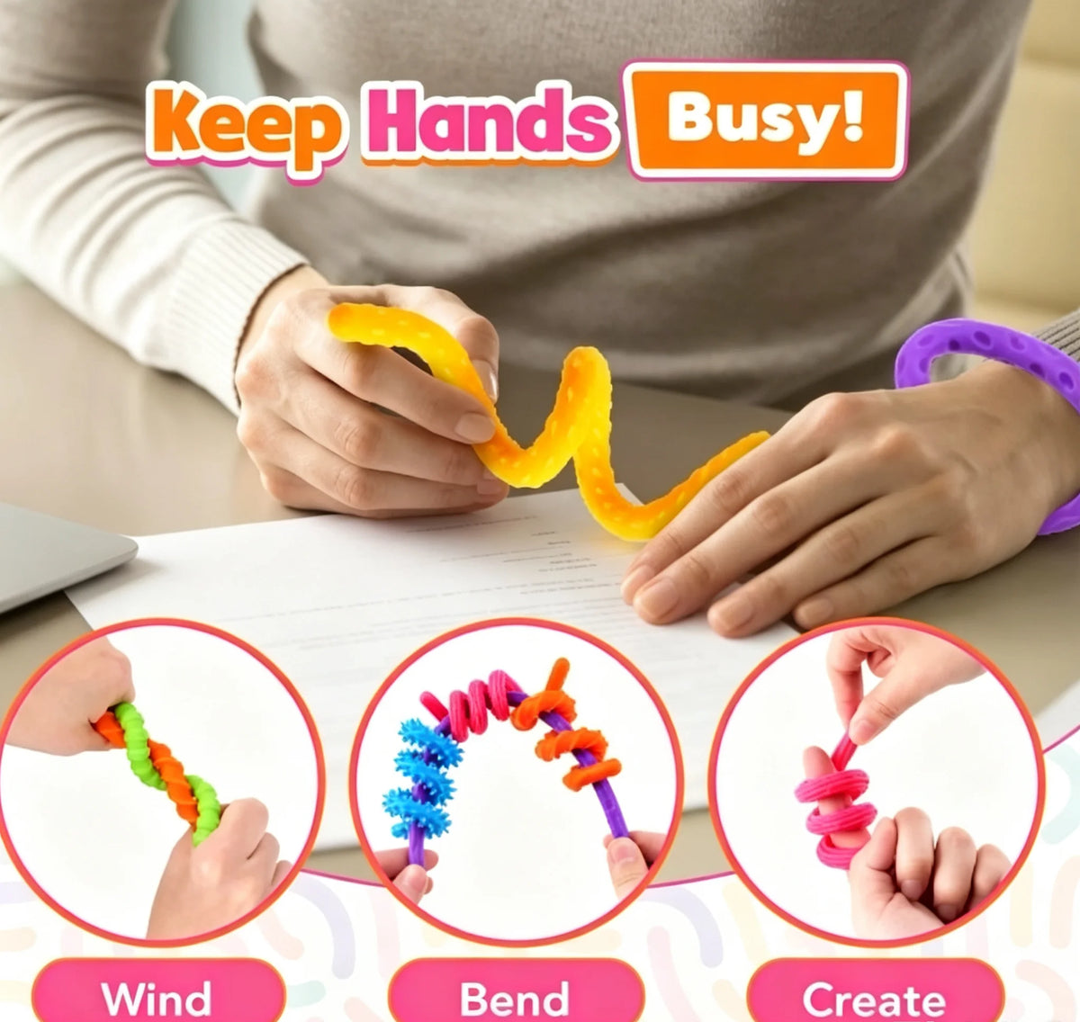 Textured Stretch Sensory Fidget Tools for Stress And Anxiety Relief Special Demand Calming Sensory Gadgets
