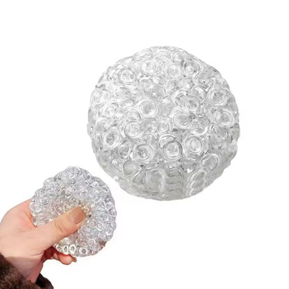 ASMR Crunch Squishy Ball Clear Ice Bead Squeeze Fidget Toy Super Soft Mochi Sensory Stress Relief Squeezing Ball Anti‑Stress Toy