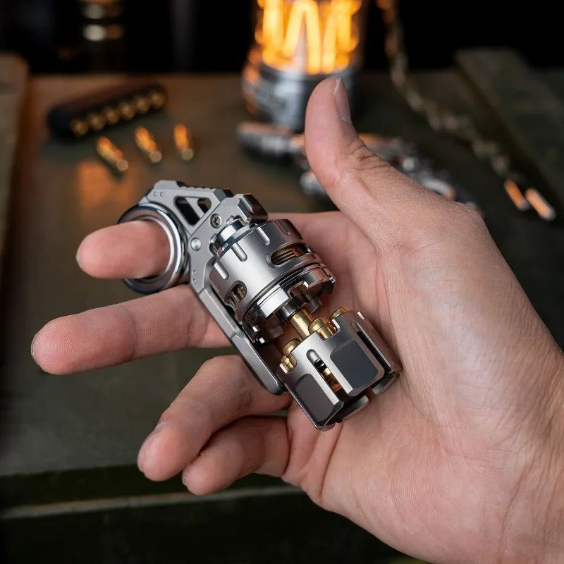 DJGEDC Destroyer Magnetic Levitation Tuning Fork Grenade Composite Fingertip Push Card Gyro Adult Decompression Toy