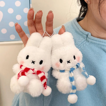 1/4 Pcs Cute Cartoon Scarf Miffy Rabbit Doll Pendant Plush Toy Miffy Toy Merchandise