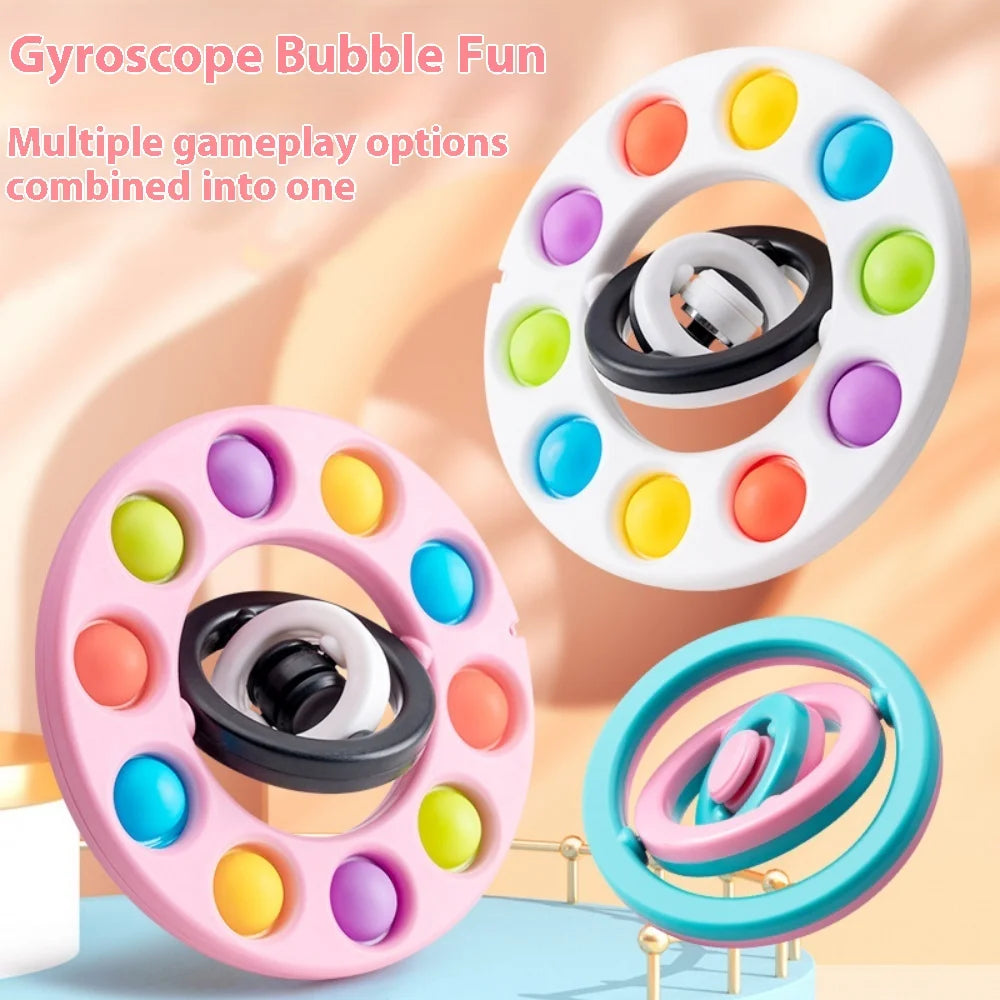Bubble Wheel Fidget Spinner Flip 3D Adult Manual Rotation and Pressing Bubble Stress Relieving Toy Children's Sensory Gyroscope