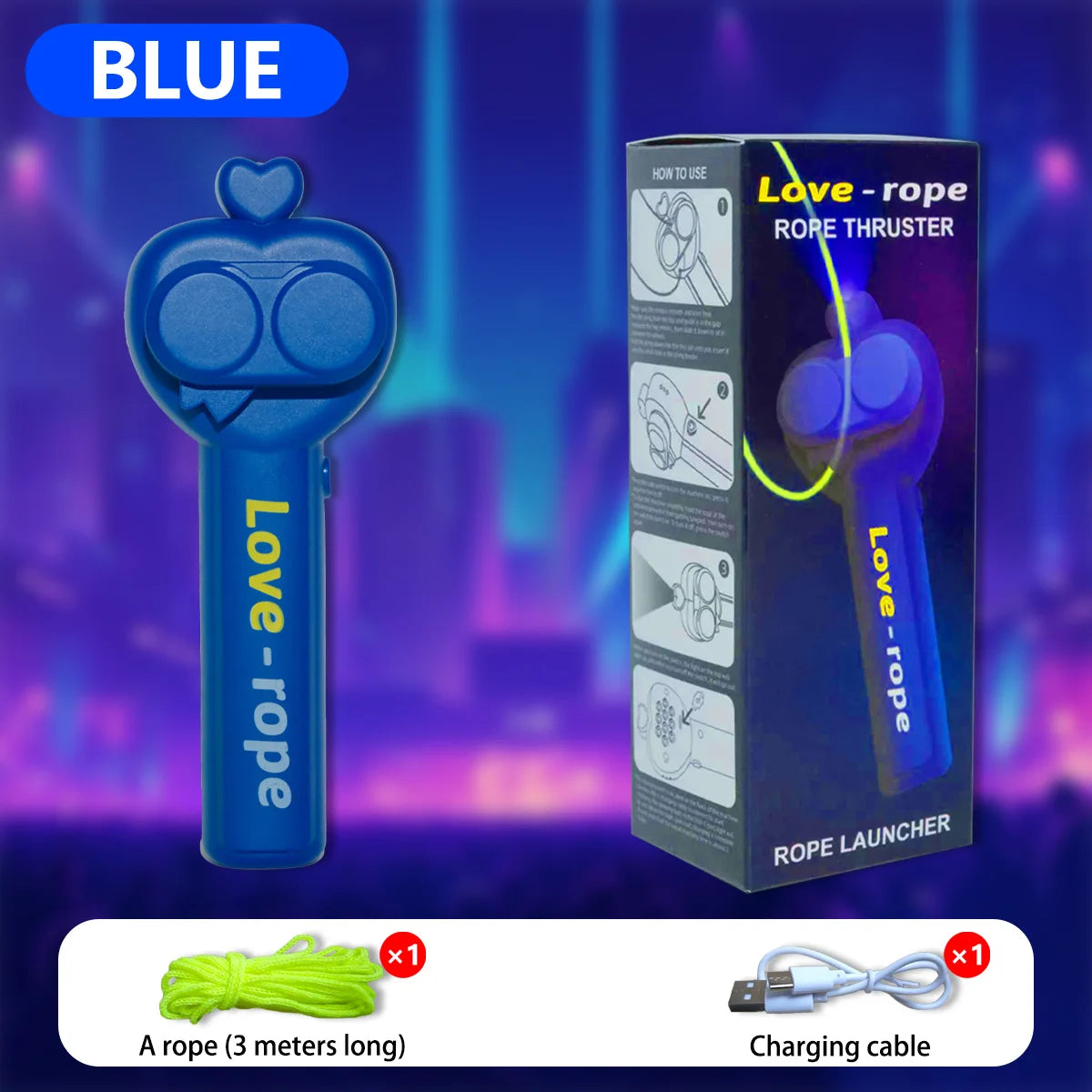 Glow-in-the-dark fun electric rope thruster children's outdoor new exotic decompression toys Creative toys for cats and pets