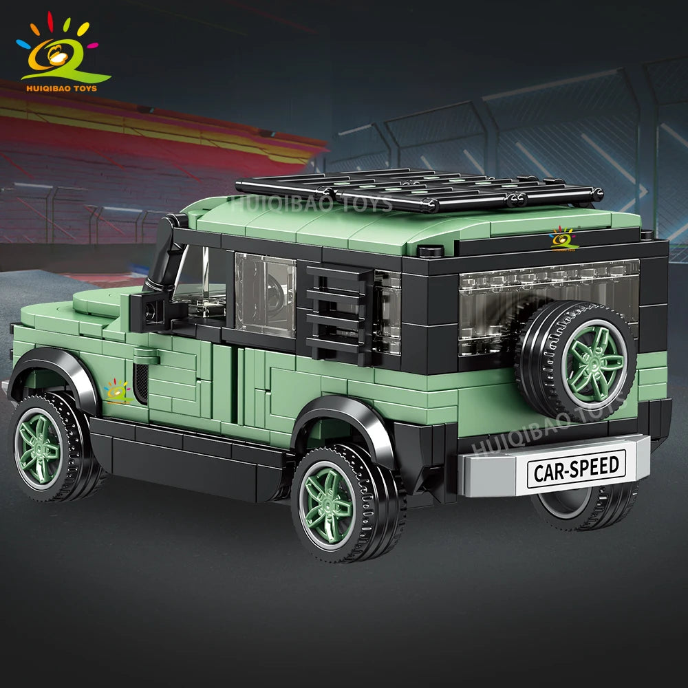 HUIQIBAO Off-road Vehicle Truck Car Building Block Set Boys DIY Speed Car Collectible Adult Model Bricks Educational Toys Gift