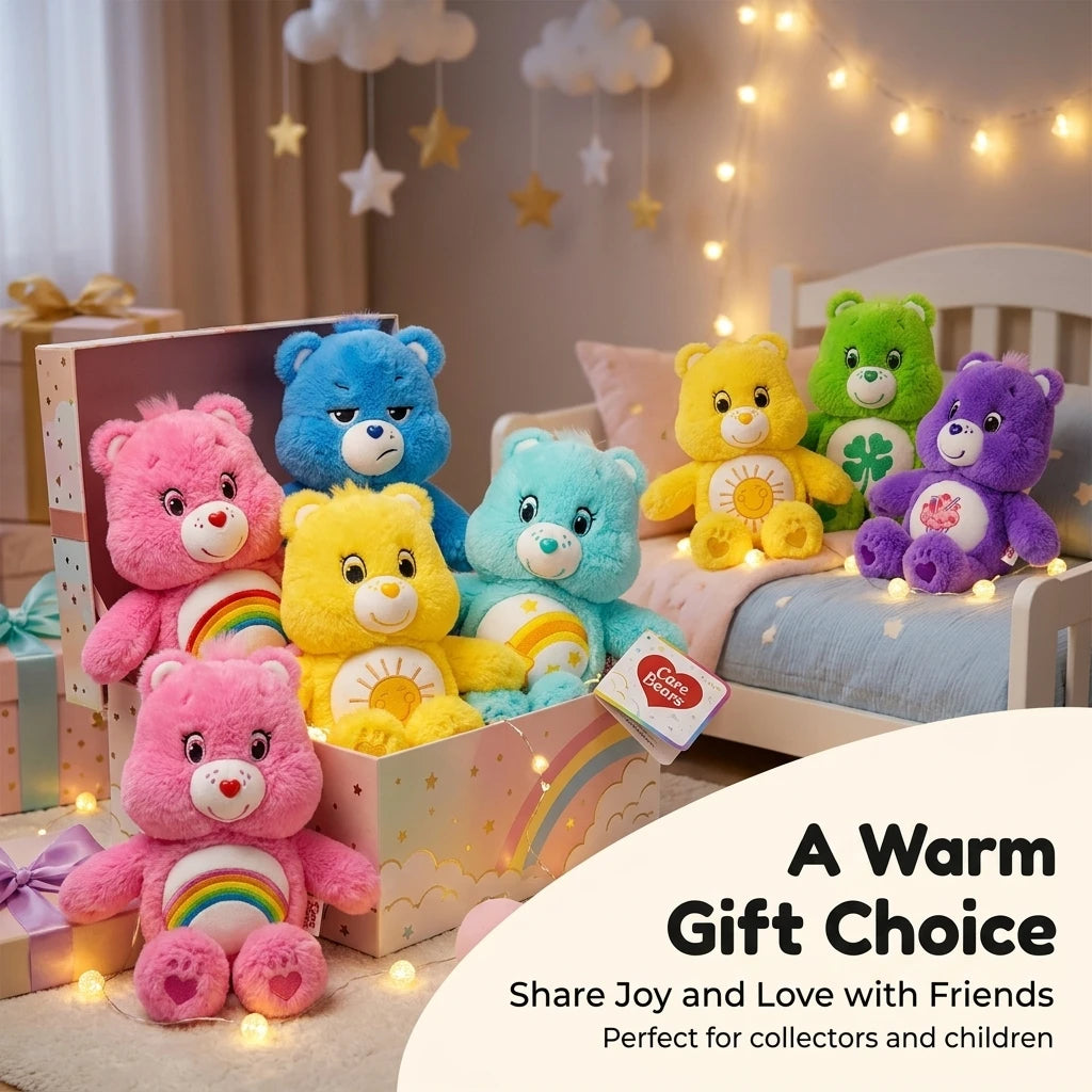 Care Bears 33cm Soft Plush Bear Toy Cute Stuffed Animal Doll Kawaii Plushies Home Bedroom Decor Birthday Surprise Gift for Kids