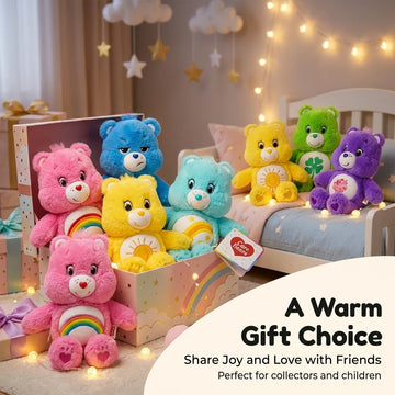 Care Bears 33cm Soft Plush Bear Toy Cute Stuffed Animal Doll Kawaii Plushies Home Bedroom Decor Birthday Surprise Gift for Kids