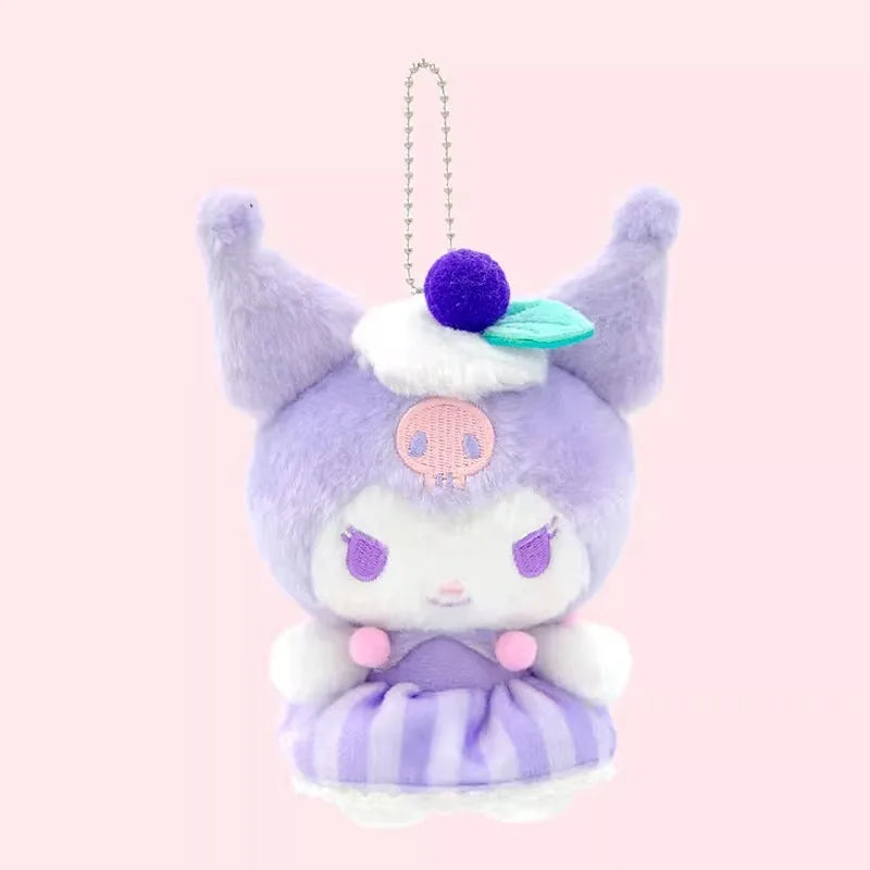 Sanrio Hangyodon Kuromi Melody Pachacoo Cinnamoroll Stuffed Plush Toys Pendant Cute KT Keyring Anime Keychain Christmas Gift