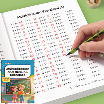 Practice Questions for Multiplication Division Specialized Training Mathematics, Math Workbook, Early Education Toys